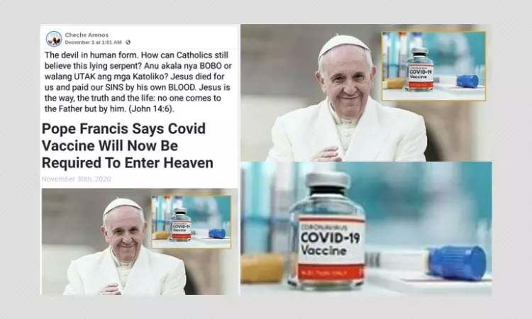 The Pope Did Not Say People Must Get COVID-19 Vaccine To Enter Heaven
