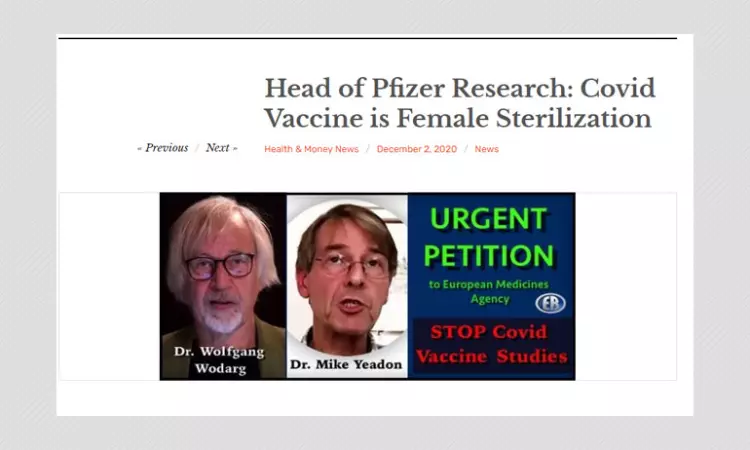 No Proof Of Pfizers COVID-19 Vaccine Causing Female Sterilisation
