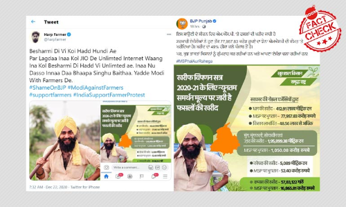 BJP Uses Protesters Old Photo In Graphic Promoting Farm Laws