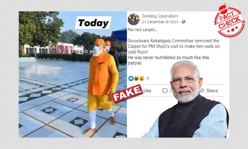 Rakab Ganj Gurudwara Removes Carpet Ahead Of PM Modis Visit? Fact-Check