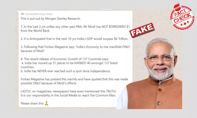 Economy Under PM Modi: False Claims Linked To Morgan Stanley Goes Viral