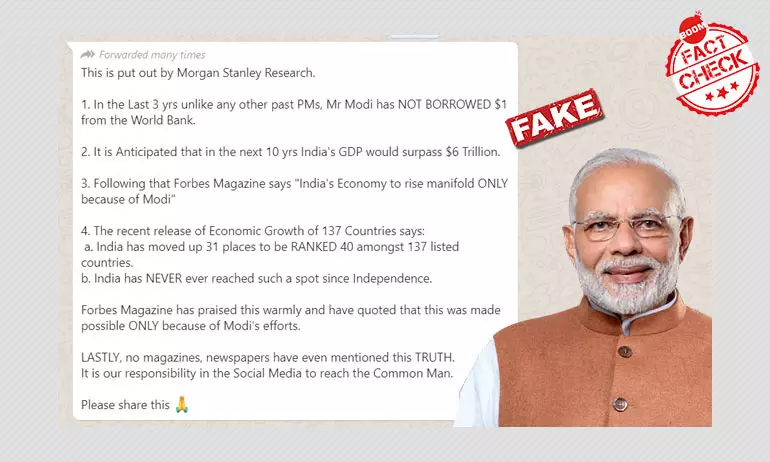 Economy Under PM Modi: False Claims Linked To Morgan Stanley Goes Viral
