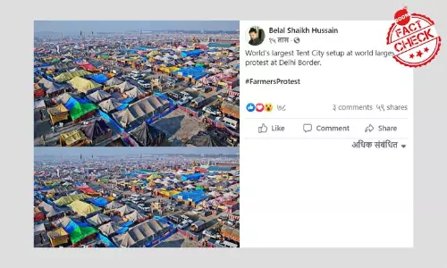 Image Of Tents At Kumbh Mela Peddled As Farmers Protest In Delhi