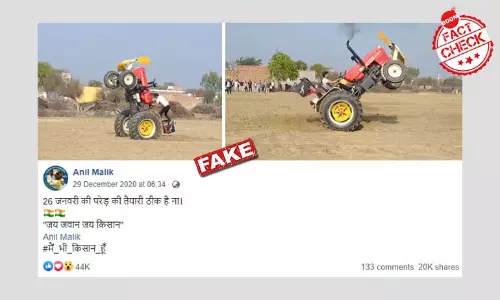 Old Tractor Stunt Video Shared As Farmers Practice For Republic Day