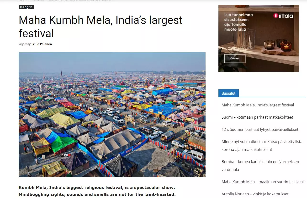Picture of hundreds of tents at the Kumbh Mela site