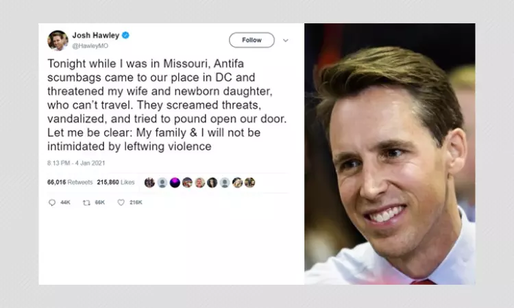 Did Antifa Supporters Attack Senator Josh Hawleys House? A Fact Check