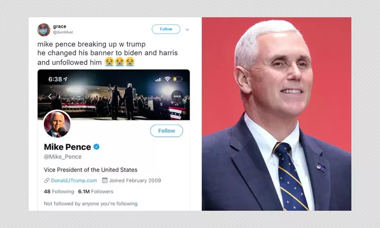 Vice President Mike Pence Has Not Unfollowed Donald Trump On Twitter
