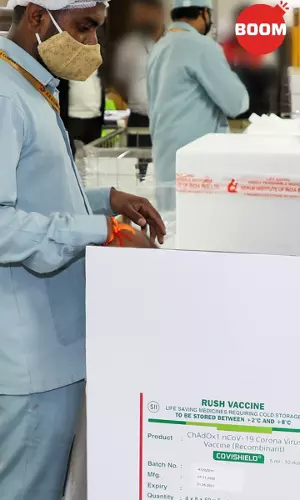 COVID19 vaccine transported from the Serum Institute of India