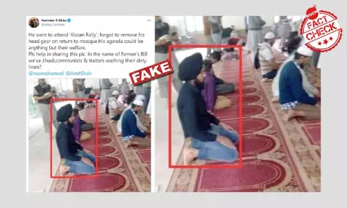 Old Photo Of Sikh Man Offering Namaz Falsely Linked To Farmers Protest