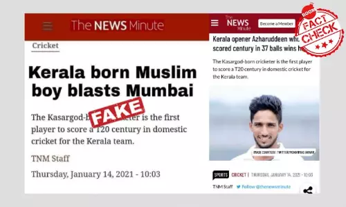 Morphed Screenshot Of The News Minute On Cricketer Azharudeen Viral