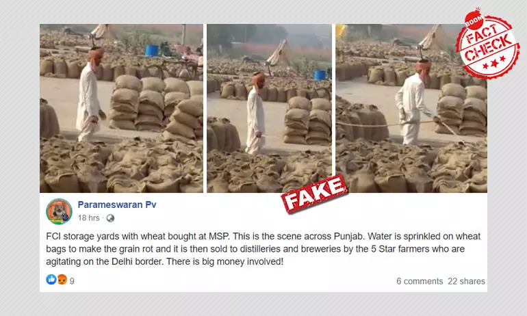 Old Video Of Man Destroying Wheat Produce Falsely Linked To Farmers Protest