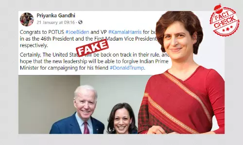 Priyanka Gandhi Vadra Criticises PM Modi While Wishing Joe Biden? A FactCheck