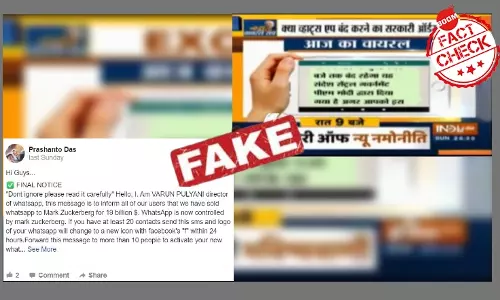 Viral Messages Claiming WhatsApp Will Become Chargeable Are False