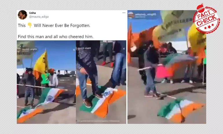 Video Of Khalistan Supporters Disrespecting The Tricolour Is From The US