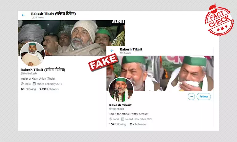 Fake Rakesh Tikait Twitter Accounts Surface After Emotional Speech