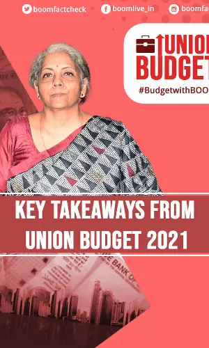 Union Budget 2021: Key Takeaways From Nirmala Sitharamans Budget