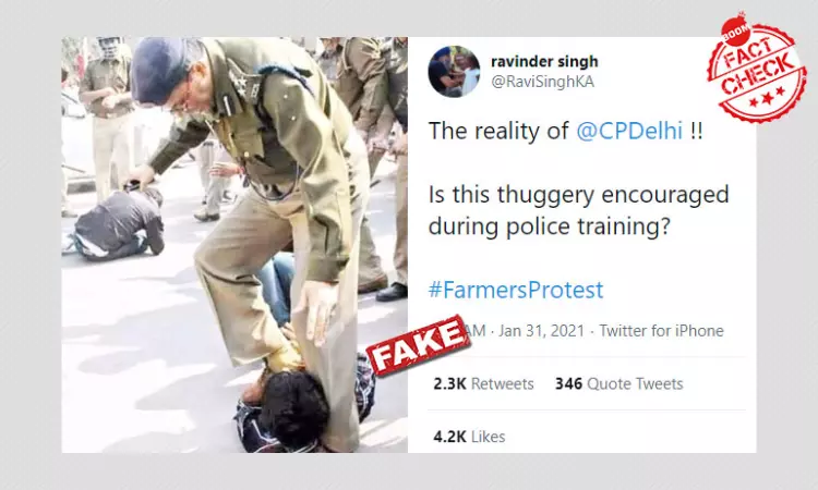 2011 Picture Of Brutality By Lucknow Cop Viral As Delhi Police