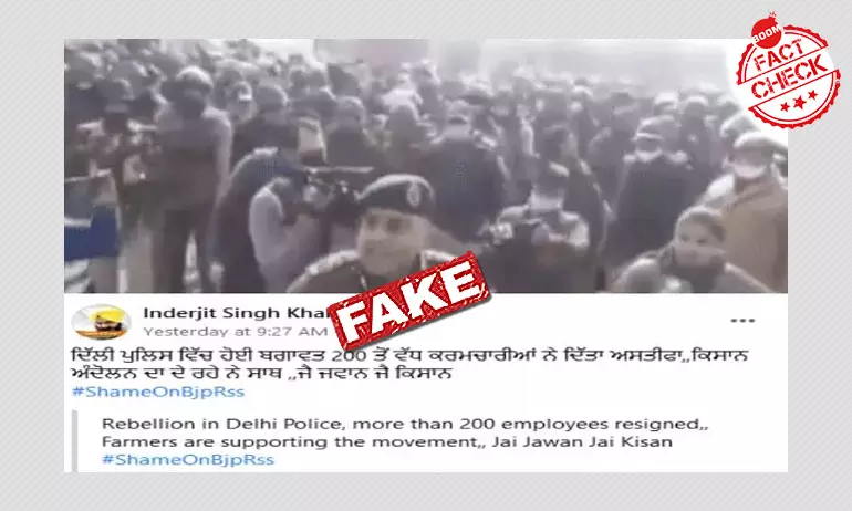 Video Of Delhi Cops Chanting Jai Jawan, Jai Kisan Viral With Fake Claim
