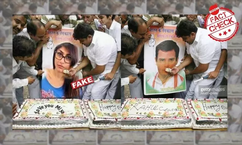 Congress Workers Feeding Cake To Mia Khalifa? Not Quite