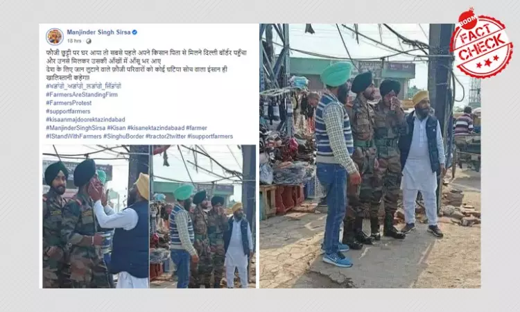 Photo Of Sikh Soldiers Meeting Family Protesting In Delhi? A FactCheck