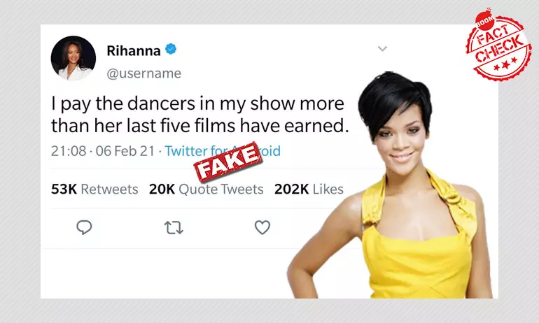 Fake Tweet Of Rihanna Taking A Dig At Kanganas Income Surfaces