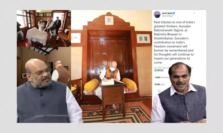 Amit Shah Sat On Tagores Chair? Adhir Chowdhury Makes False Claims