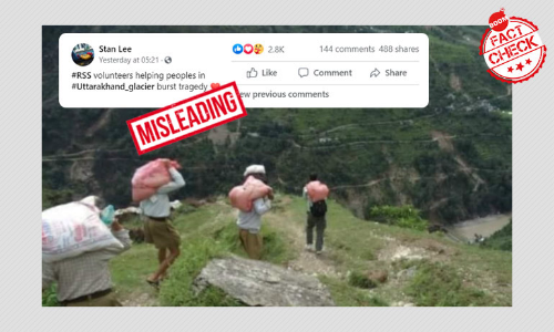 Photo Of RSS Relief Work In Uttarakhand Is From 2013