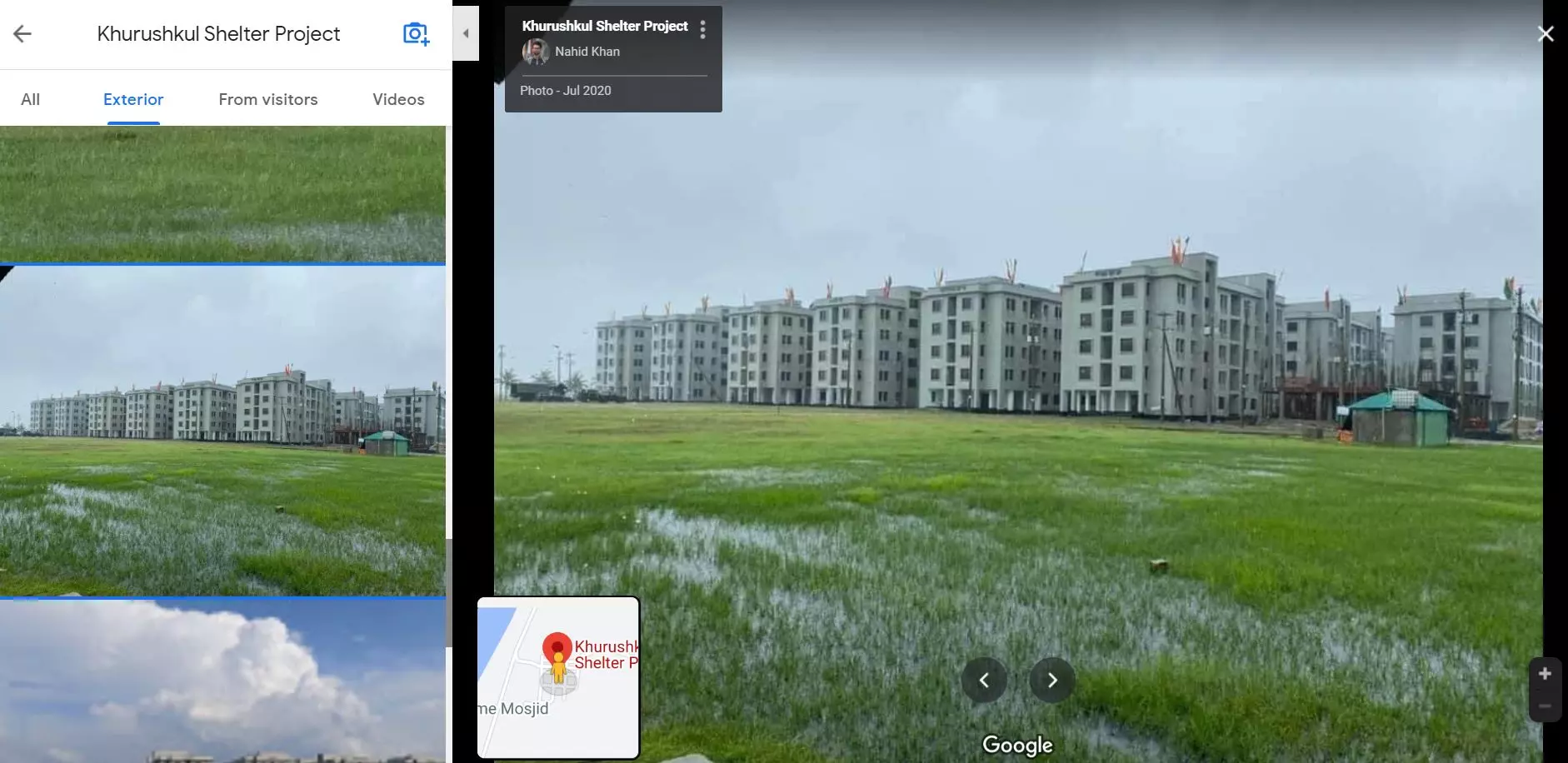 Geo-location of the Khurushkul Shelter Project built for slum dwellers in Cox Bazar, Bangladesh