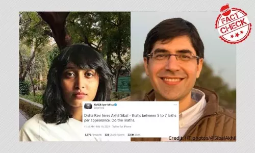 No, Disha Ravi Did Not Hire Akhil Sibal For Lakhs To Appear In Court