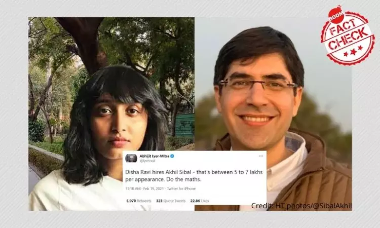 No, Disha Ravi Did Not Hire Akhil Sibal For Lakhs To Appear In Court