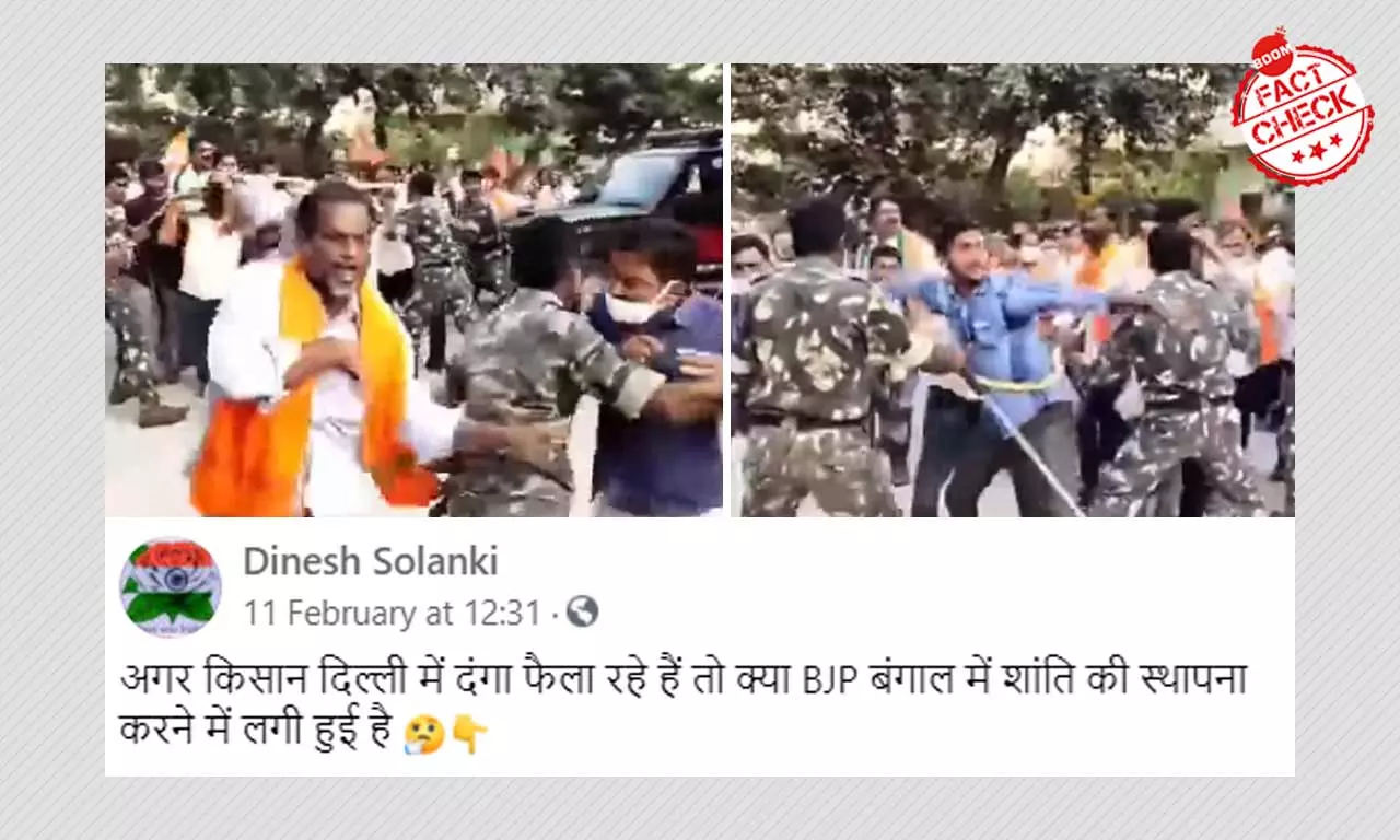 Video Of BJP Workers Pelting Stones In Telangana Viral As West Bengal