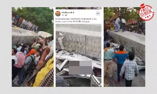 2018 Video Of Collapsed Varanasi Flyover Peddled As Hyderabad