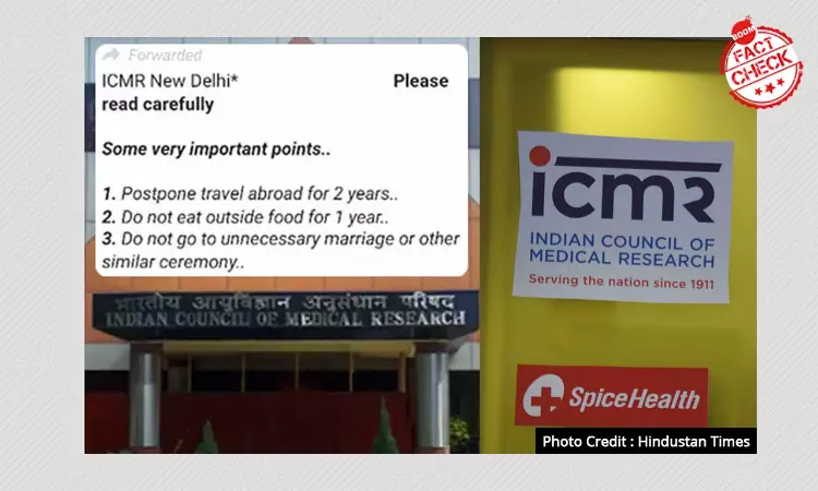 Old Fake COVID-19 Advisory Attributed To ICMR Revived