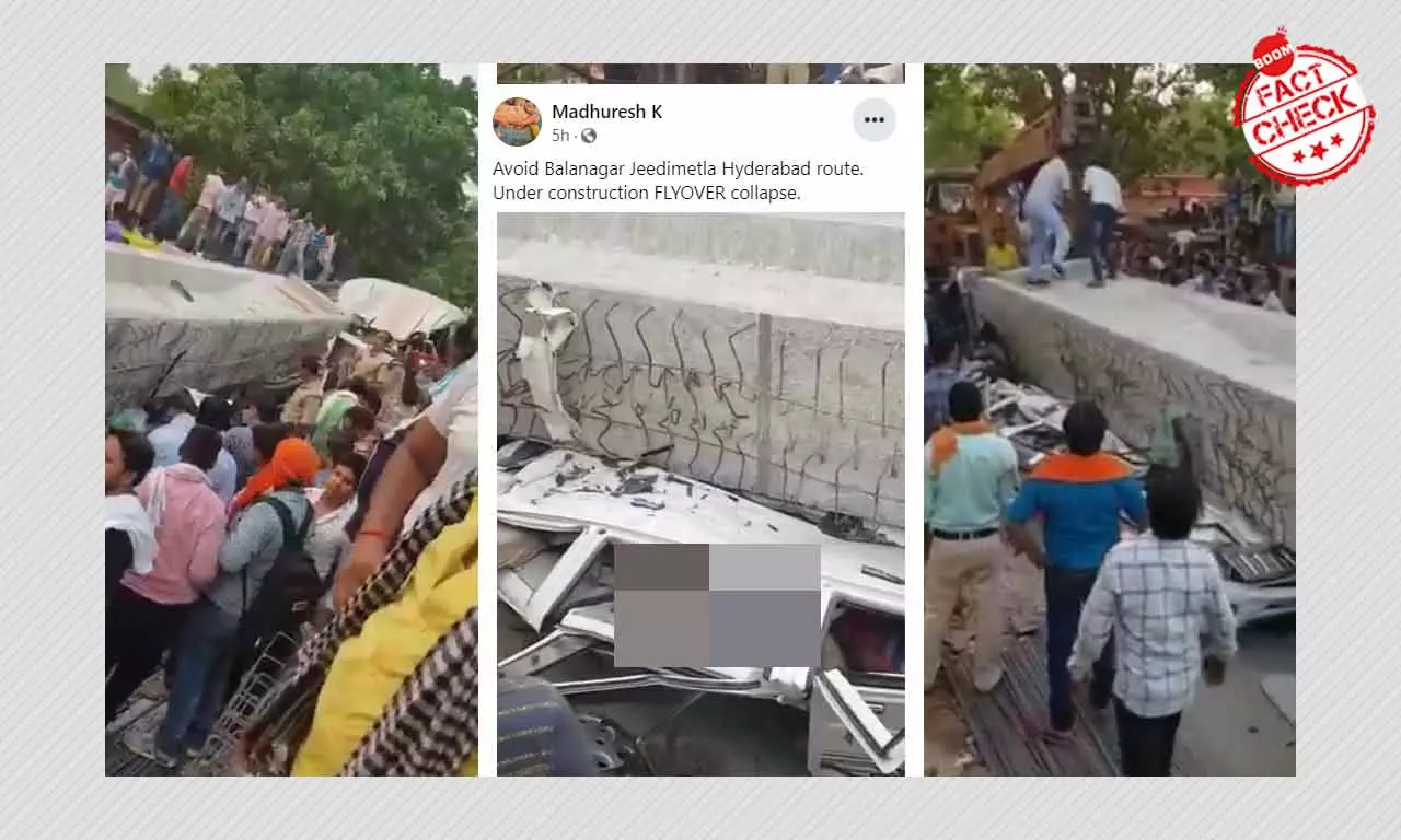 2018 Video Of Collapsed Varanasi Flyover Peddled As Hyderabad