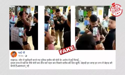 Video Of Cop Caught Shoplifting In Lucknow Peddled With Communal Claim