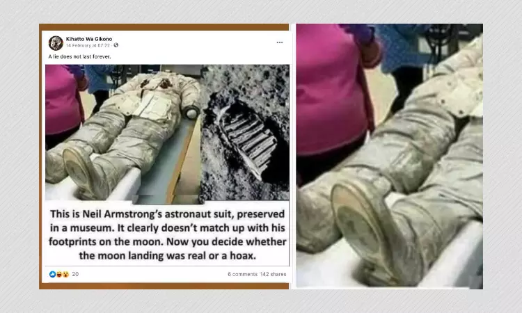 False Boot Print Comparison Shared To Claim Moon Landing Was A Hoax