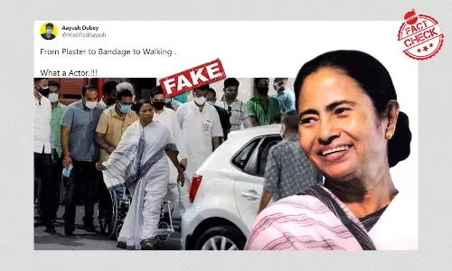 Morphed Image Viral As Mamata Banerjee Faking Injury