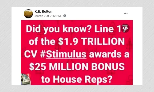 Does Joe Bidens COVID-19 Relief Plan Include Bonus For US Lawmakers?