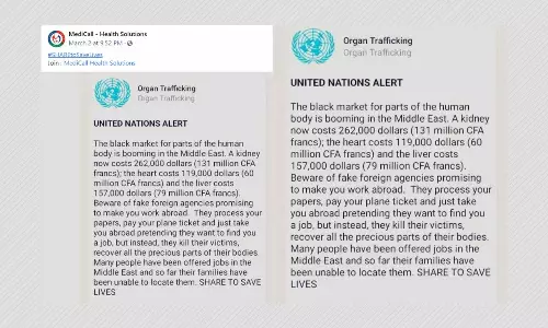 The United Nations Has Not Issued An Organ Trafficking Alert