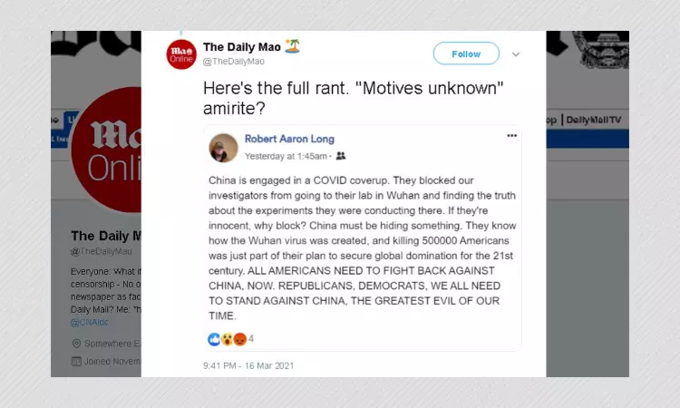 Racist Facebook Post Falsely Shared As Written By Atlanta Shooter