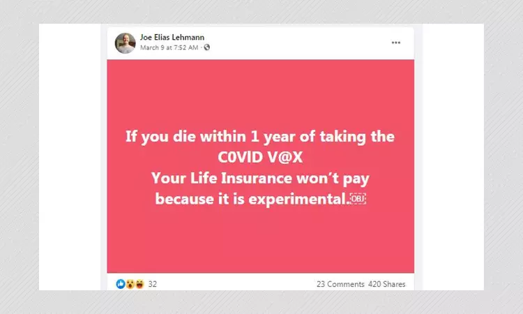 No, COVID-19 Vaccines Do Not Invalidate Life Insurance Policies