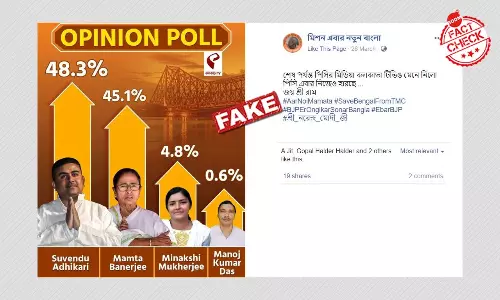 Fake KolkataTV Opinion Poll Claims Suvendu Adhikaris Win In Nandigram