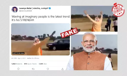 Is PM Modi Waving At An Empty Ground In West Bengal? A Fact Check