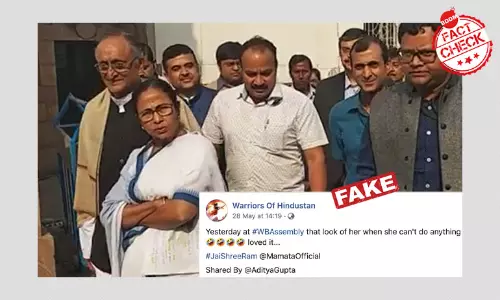 Was Mamata Banerjee Greeted With Jai Shri Ram Chants Outside the West Bengal Assembly?