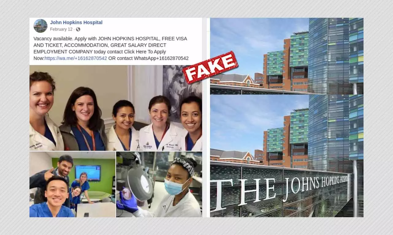 Fake Johns Hopkins Medicine Facebook Accounts Offer Bogus Job Listings