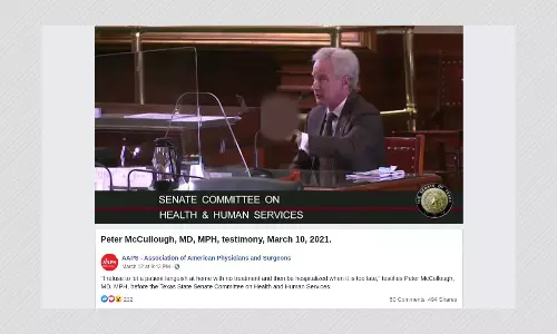Dr Peter McCullough Shares COVID-19 Vaccine Misinfo In Texas Senate
