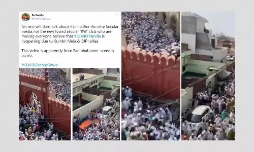 Video Of Large Funeral Procession At Madrasa In UPs Sambhal Viral Video Of Large Funeral Procession At Madrasa In UPs Sambhal Viral