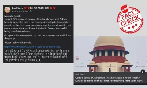 False: Disaster Management Act Restricts News Reports On COVID-19
