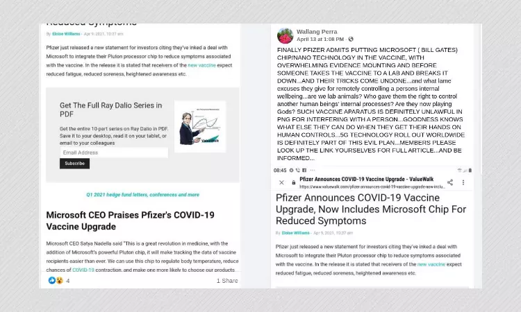 Has Pfizer Upgraded Its COVID-19 Vaccine To Add Microsoft Chip?