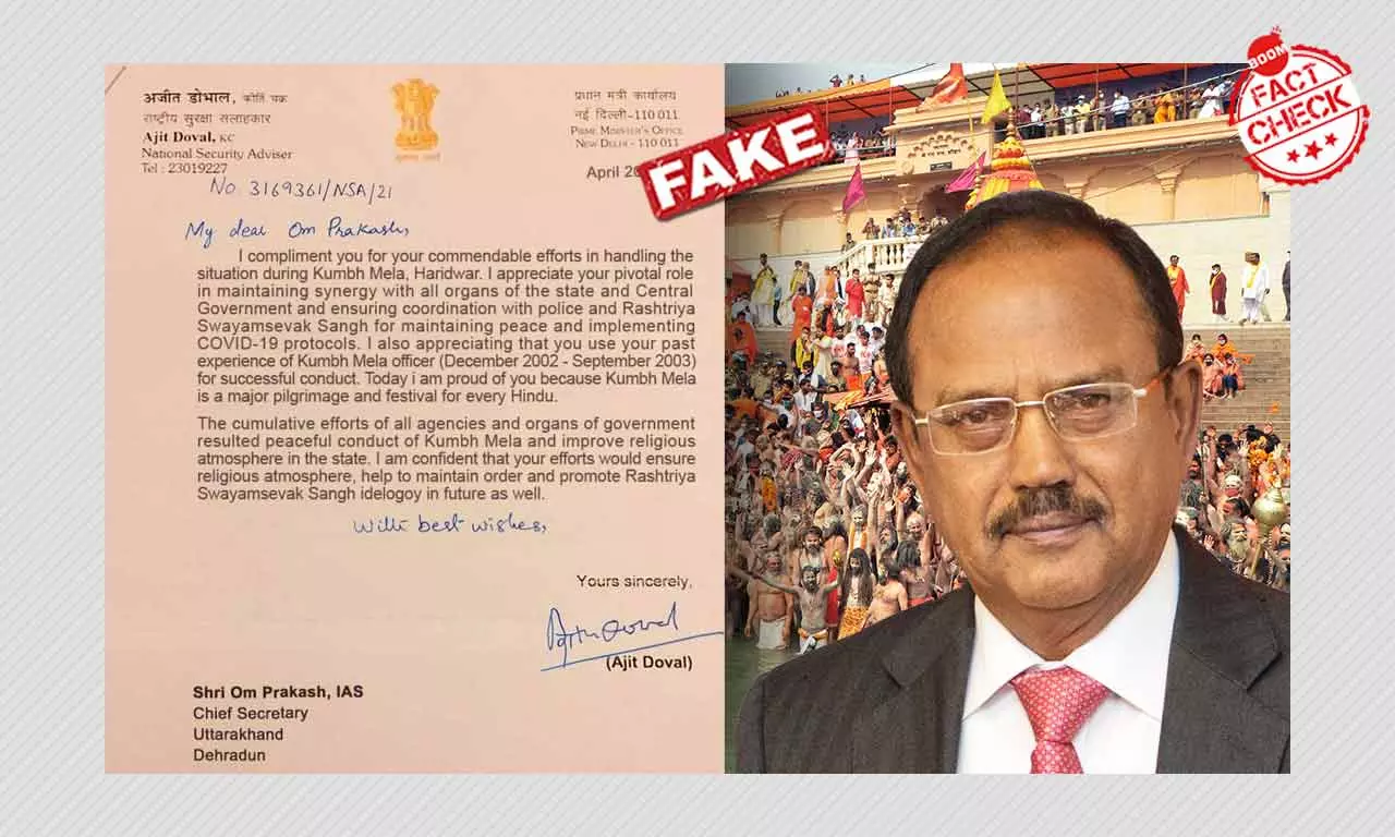 Fake Letter Claims Ajit Doval Praised Uttarakhand Officials For Kumbh Mela